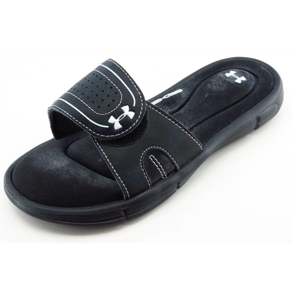 Under Armour Boys Shoes Size‎ 4 M Black Synthetic Slide - Picture 1 of 6